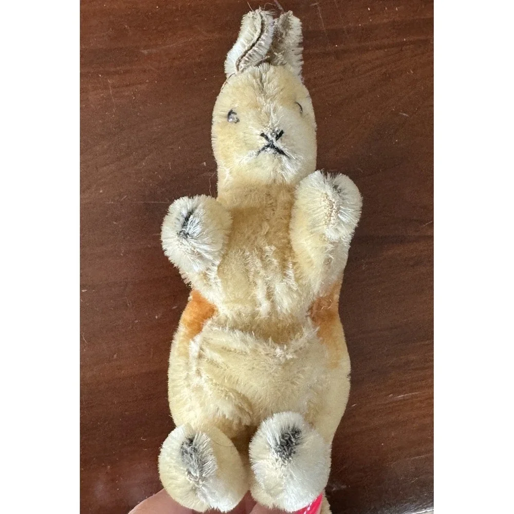 Steiff Kangaroo Vintage 1960s Mohair w Pouch Stuffed Animal (no baby) Germany